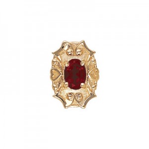 14 Karat Gold Garnet Slide