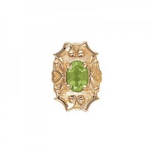 14 Karat Gold Peridot Slide