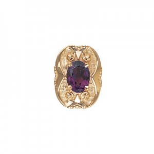 14 Karat Gold Amethyst Slide