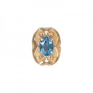 14 Karat Gold Blue Topaz Slide