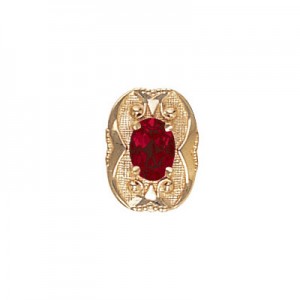 14 Karat Gold Garnet Slide