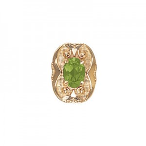 14 Karat Gold Peridot Slide