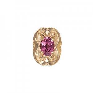 14 Karat Gold Pink Tourmaline Slide