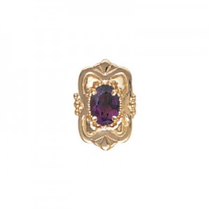 14 Karat Gold Amethyst Slide