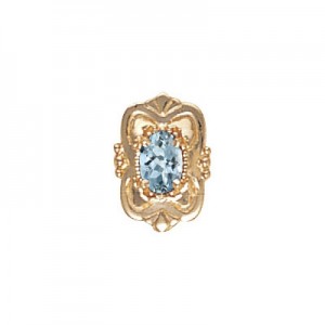 14 Karat Gold Aquamarine Slide