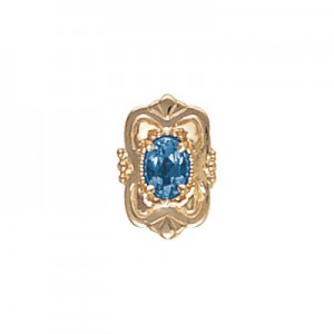 14 Karat Gold Blue Topaz Slide