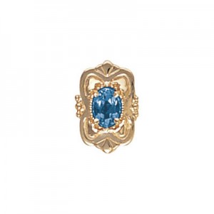 14 Karat Gold Blue Topaz Slide