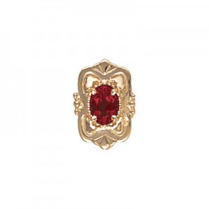 14 Karat Gold Garnet Slide