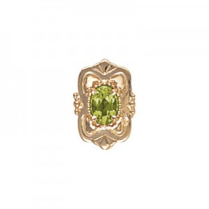 14 Karat Gold Peridot Slide