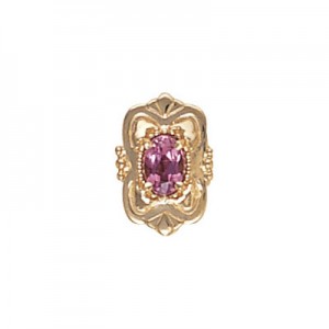 14 Karat Gold Pink Tourmaline Slide