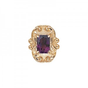 14 Karat Gold Amethyst Slide