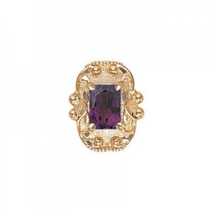 14 Karat Gold Amethyst Slide