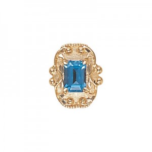 14 Karat Gold Blue Topaz Slide