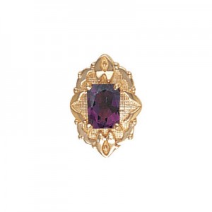 14 Karat Gold Amethyst Slide