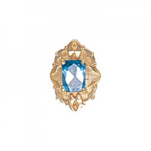 14 Karat Gold Blue Topaz Slide