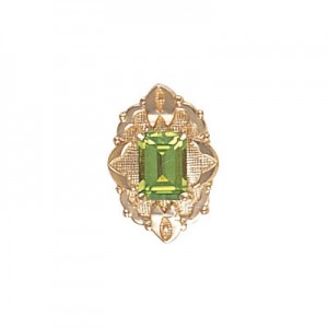 14 Karat Gold Peridot Slide