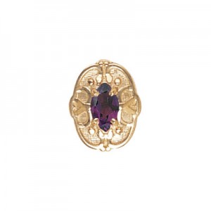 14 Karat Gold Amethyst Slide