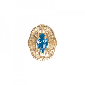 14 Karat Gold Blue Topaz Slide