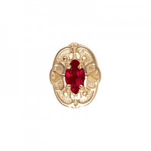 14 Karat Gold Garnet Slide