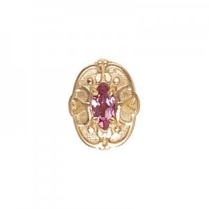 14 Karat Gold Pink Tourmaline Slide