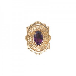 14 Karat Gold Amethyst Slide