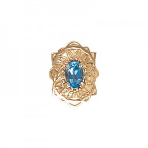 14 Karat Gold Blue Topaz Slide