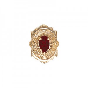 14 Karat Gold Garnet Slide