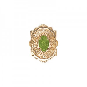 14 Karat Gold Peridot Slide