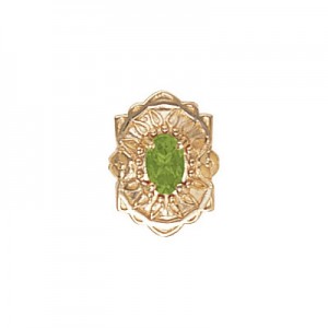 14 Karat Gold Peridot Slide