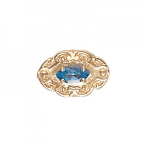 14 Karat Gold Blue Topaz Slide