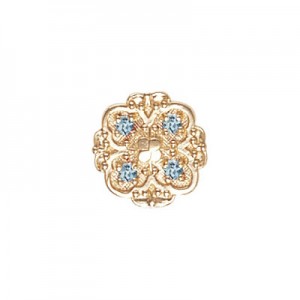 14 Karat Gold Aquamarine Slide