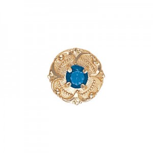 14 Karat Gold Blue Topaz Slide