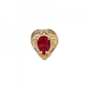 14 Karat Gold Garnet Slide