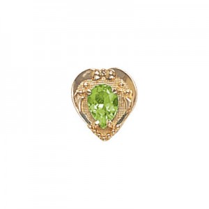 14 Karat Gold Peridot Slide