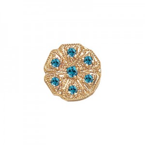 14 Karat Gold Blue Zircon Slide