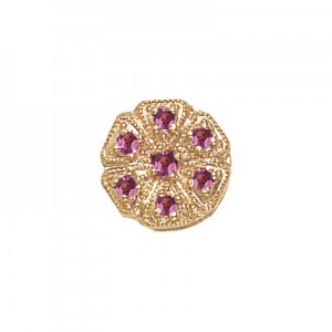 14 Karat Gold Pink Tourmaline Slide
