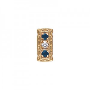 14 Karat Gold Slide with Diamond center and Sapphire accents