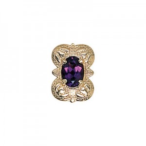 14 Karat Gold Amethyst Slide