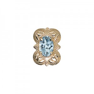 14 Karat Gold Aquamarine Slide