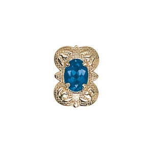 14 Karat Gold Blue Topaz Slide