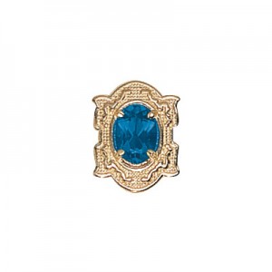 14 Karat Gold Blue Topaz Slide