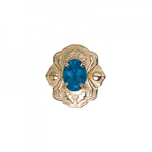 14 Karat Gold Blue Topaz Slide