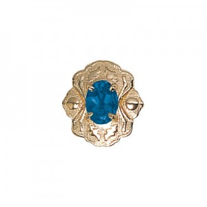 14 Karat Gold Blue Topaz Slide