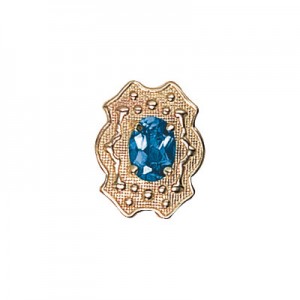 14 Karat Gold Blue Topaz Slide