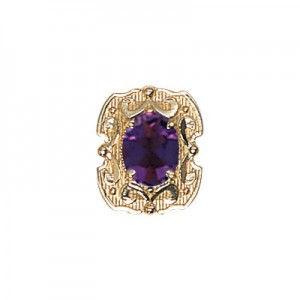 14 Karat Gold Amethyst Slide