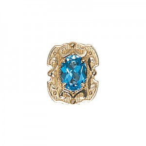 14 Karat Gold Blue Topaz Slide