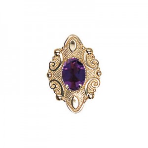 14 Karat Gold Amethyst Slide