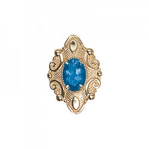 14 Karat Gold Blue Topaz Slide