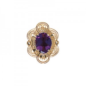 14 Karat Gold Amethyst Slide