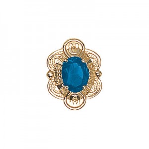 14 Karat Gold Blue Topaz Slide